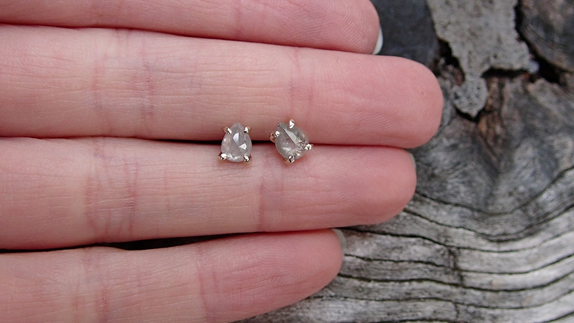 Salt and pepper diamond outlet studs