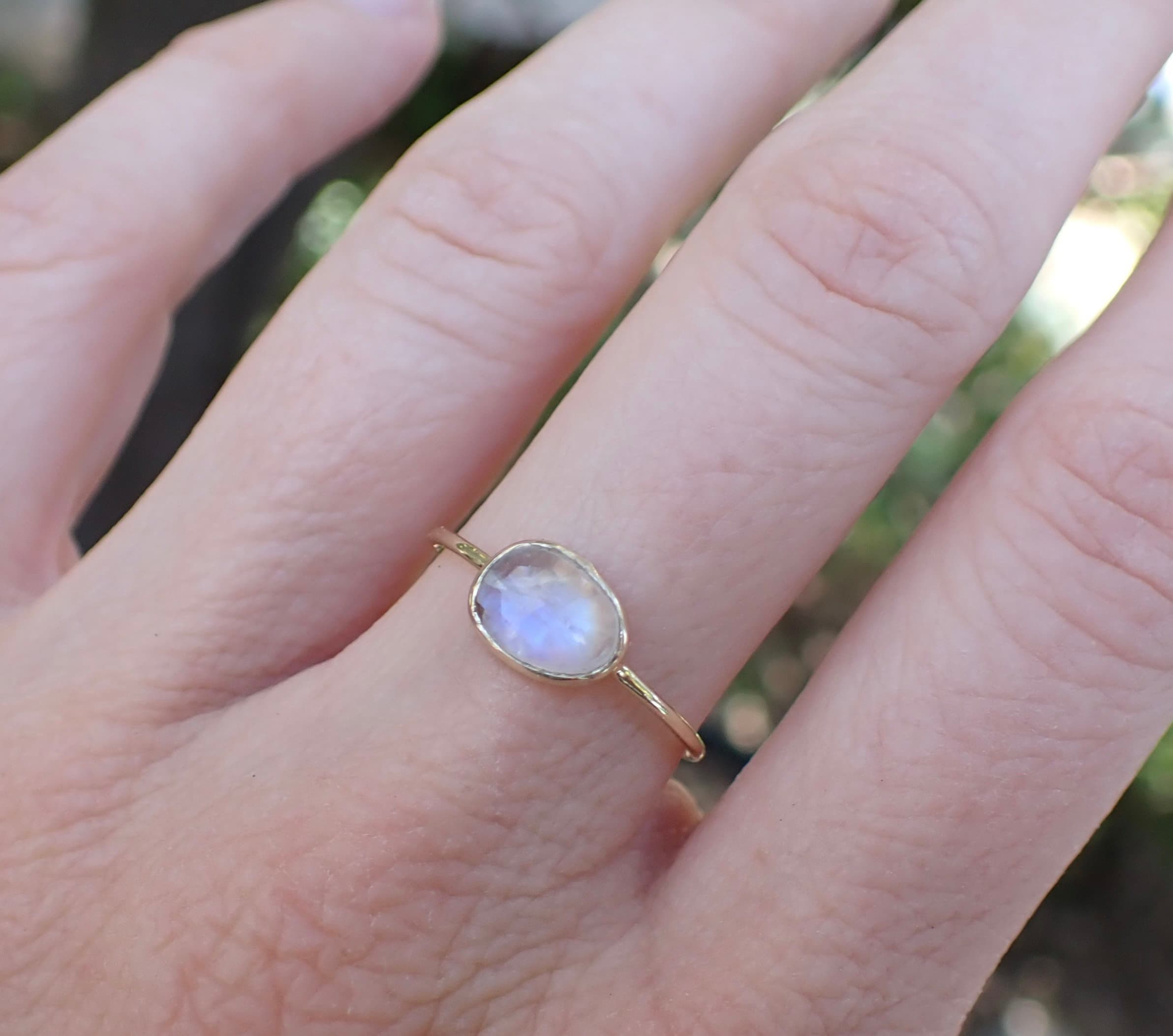 Minimalist hot sale moonstone ring