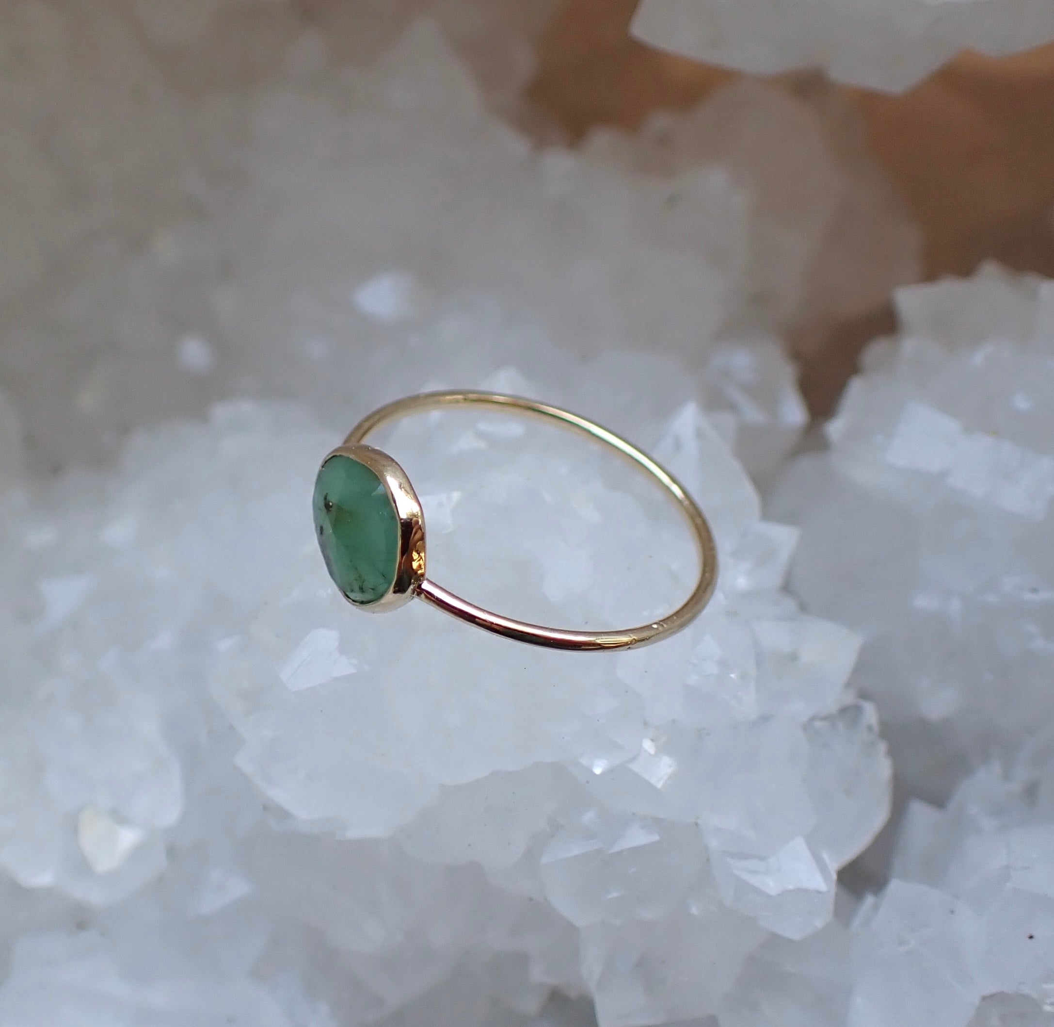 Natural raw emerald on sale ring